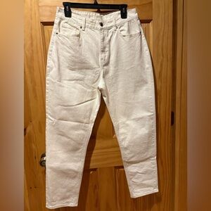 H&M HIGH RISE SLIM STRAIGHT ANKLE JEANS OFF WHITE size 10 NWOT